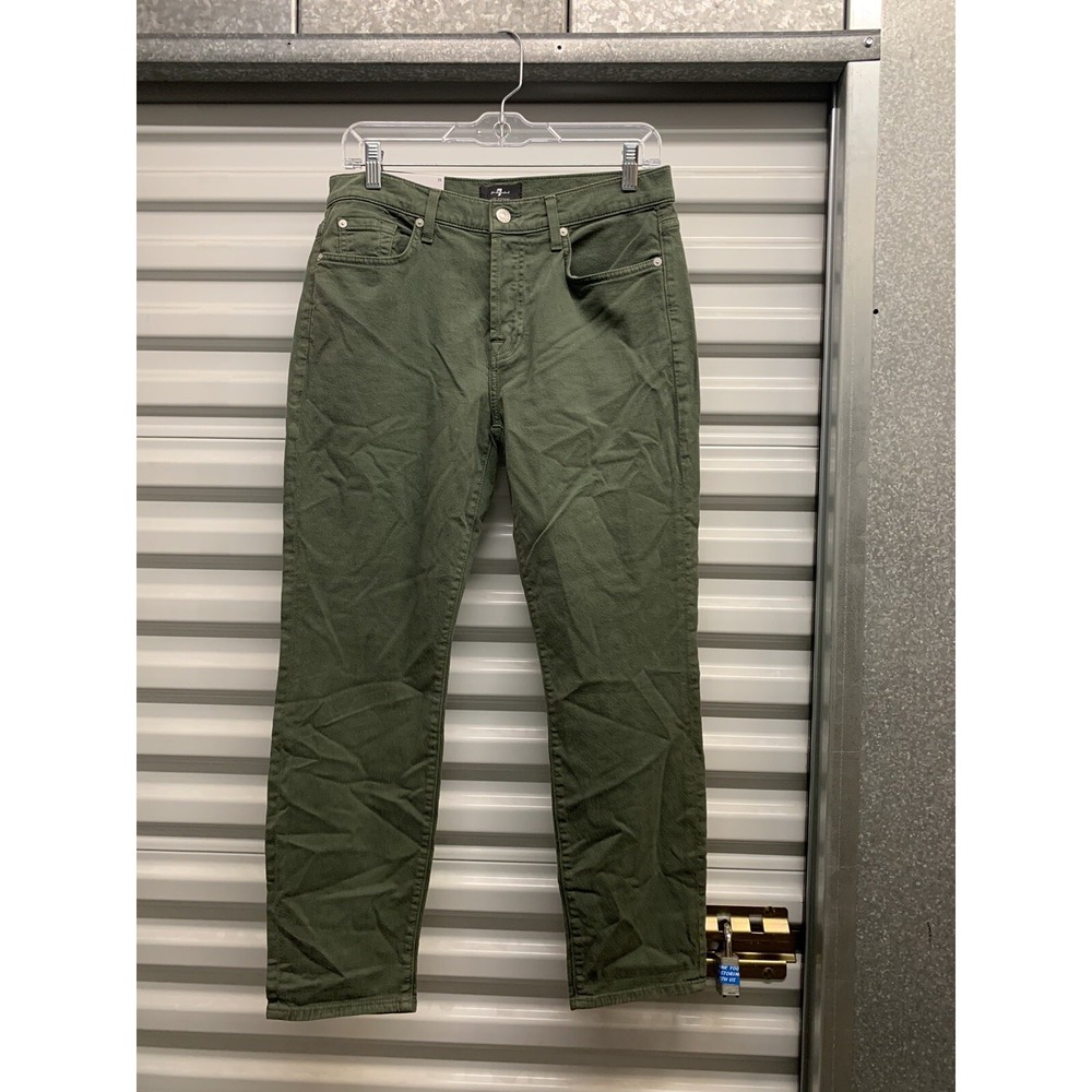 NWT 7 For All Mankind Womens 29x26 GreenJosefina Skinny Feminine Boyfriend Jeans